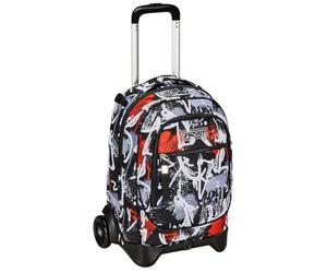 Seven Trolley New Tech, 2 Roues, Spray Moi, Noir, 3 en 1, Triple Utilisation, Sac à Dos avec Chariot détachable, Sac à Dos Scolaire Voyage, Enfant garçon., Noir, Taglia Unica, Scolaire