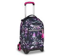 Seven Trolley New Tech, 33 L, triple usage, sac à dos détachable, double compartiment, bretelles rétractables, poche porte-bouteille, école et loisirs, Fluo Fuxia, filles et filles, fuchsia/noir