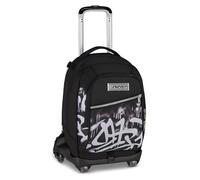 Seven Trolley School Jack 8 Roues PLUMPY LINE BOY, Noir, 34 L, Discomposable, 3 en 1, Poches multifonctions, Cross-over System, Barre télescopique réglable, école primaire et moyenne, enfants et