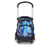 Seven Trolley scolaire Flex 3 roues, bleu, sac à dos avec chariot détachable de 31 litres, avec poche PC, poche gourde, polyvalent, facile et confortable, écoles moyennes et supérieures, garçon