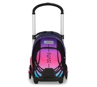 Seven Trolley scolaire Flex 3 roues, fuchsia, sac à dos avec chariot détachable de 31 litres, avec poche PC, poche gourde, polyvalente, facile et confortable, école moyenne et supérieure, fille