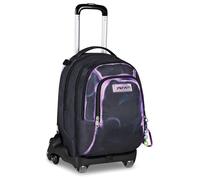 Seven Trolley scolaire Jack 8 roues détachable Shadows of Color Noir, 34 l, démontable, système crossover, sac à dos amovible, poche latérale porte-bouteille, école primaire et secondaire, enfants