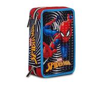 Seven Trousse 3 Zip Spider-Man The Greatest Heroe, Multicolore, avec Crayons, feutres etc.., école et Loisirs, Multicolore, Taglia Unica, école