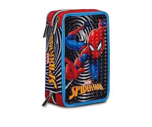 Seven Trousse 3 Zip Spider-Man The Greatest Heroe, Multicolore, avec Crayons, feutres etc.., école et Loisirs, Multicolore, Taglia Unica, école
