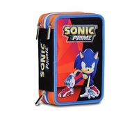 Seven Trousse À 3 Fermetures Éclair Sonic Garçon Trousse à 3 fermetures éclair, Bleu, Taille unique