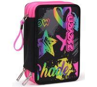 Seven Trousse à Crayons - Trousse à Stylos, Boîte à Papeterie, Trousse Remplie de Stylos, Marqueurs et Autres, pour les Fournitures Scolaires, pour Filles et Garçons, 3 Compartiments, Xxl Iridescent