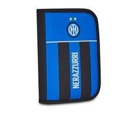 Seven Trousse d'école 1 fermeture éclair Inter, noir bleu, porte-stylo Mono compartiment complet de crayons, feutres pour enfant, maternelle, football