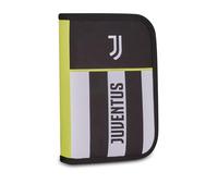 Seven Trousse d'école 1 fermeture éclair Juventus, blanc noir, porte-stylo mono, compartiment complet de crayons, feutres pour enfant, crèche, football