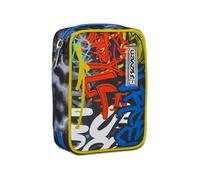 Seven Trousse école Speed Pad, noir jaune bleu, Mark On Boy, porte-stylo Mono compartiment avec planches amovibles et stylets, crayons, couleurs, accessoires sac à dos, élémentaires, moyennes, enfant,