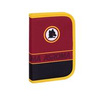 Seven Trousse Scolaire 1 Zip AS Roma, Jaune Rouge, Porte-Stylo Mono Compartiment Complet de Crayons, marqueurs, Enfant, Maternelle, Football