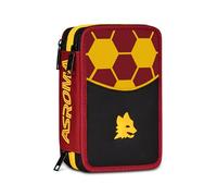 Seven Trousse Scolaire à 3 Fermetures éclair, Rouge, Triple Compartiment, 45 pièces, Ensemble de Papeterie Inclus, Accessoires Sac à Dos, école Primaire, Enfants et Adolescents, Football, Produit