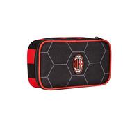 Seven Trousse Scolaire Milan Quick Case, Rouge Noir, Compartiment Complet avec Crayons, stylos et marqueurs, Accessoires Sac à Dos Scolaire Enfant, Noir, Casual