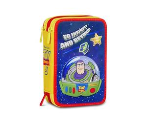 Seven Trousse Toy Story avec 3 Fermetures éclair, Triple Compartiment, avec Crayons, feutres, Couleurs, Accessoires de Sac à Dos, élémentaires, médiums, supérieurs, Bleu Profond, Filles et Filles