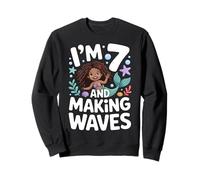 Seven Years Old Black Girl Sirène 7ème Anniversaire Sweatshirt
