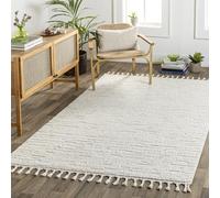 SevenAndEight Livabliss Blida Tapis Géométrique Scandinave - Grand Tapis Salon, Salle à Manger, Chambre, Cuisine - Design Boheme Chic, Berbere Moderne, Poil Court 160x213 cm - Crème, Gris Clair