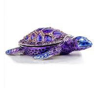 SEVENBEES Boîte à Bijoux décorative à charnière Motif Tortue de mer Violet