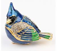 SEVENBEES Boîte à bijoux en forme d'oiseau en métal émaillé - Figurines d'animaux de collection - Organisateur de bijoux de mariage