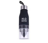 SevenD 650 ML Bouteille d'eau Portable Santé jus de Citron Presse Infuseur à Fruits de Coupe, créer Vos Propres naturellement aromatisé Fruits Infusé d'eau, jus, Limonade et Boissons Sparkling (Noir)