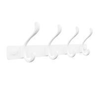 Sevenpers Porte Manteau Mural Patere Murale avec 4 Crochets Doubles Blanc Haute Capacité de Charge Durable et Résistant Gain de Place Optimal pour Entrée, Chambre, Salle de Bain, Cuisine