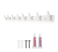 Sevenpers Porte Manteau Mural Patere Murale Porte Manteau Blanc avec 8 Crochets Deux Méthodes D'installation (avec Adhésifs Soit et Vis) pour Entrée Chambre Salle de Bain Cuisine