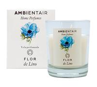 Sevenreeds Bougie parfumée Fleur de lin, désodorisant en lin, aromathérapie, bougie en verre pour intérieur, durée de vie 30 heures