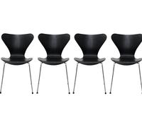 Sevens / Série 3107 chaise Ash Set de 4 pièces Fritz Hansen Noir - 4250298712109