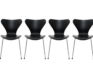 Sevens / Série 3107 chaise Ash Set de 4 pièces Fritz Hansen Noir - 4250298712109