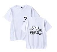 Seventeen Merch Spill The Feels T-shirt unisexe à manches courtes et col rond pour homme et femme, blanc, XXL
