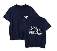 Seventeen Merch Spill The Feels T-shirt unisexe à manches courtes et col rond pour homme et femme, bleu marine, XL