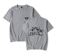 Seventeen Merch Spill The Feels T-shirt unisexe à manches courtes et col rond pour homme et femme, gris, M