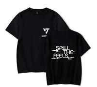 Seventeen Merch Spill The Feels T-shirt unisexe à manches courtes et col rond pour homme et femme, Noir , S