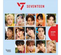 Seventeen Officiel | Mini calendrier mural mensuel 2026 17,8 x 35,6 cm | BrownTrout | K-Pop SVT Music Boy Band