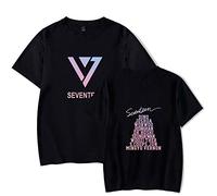 Seventeen T-shirt Kpop Seventeen pour garçons T-shirt à manches courtes S.COUPS JEONGHAN Joshua Jun Hoshi Wonwoo Woozi DK MINGYU THE8 SEUNGKWAN Vernon Dino Fans T-shirt Tops, Noir , XL