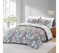 SeventhStitch Parure de lit imprimée 3 pièces, 100% Percale de Coton, 200 Fils, réversible, Blanc, Noir, Gris Anthracite, Parure de lit Double, King Size, Super King Size (Double)
