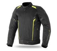 Seventy Degrees Touring Veste de moto d'été pour homme Noir/Jaune fluo