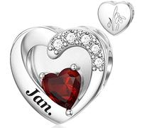 SEVENWELL Breloques Birsthtone pour bracelet à breloques en argent sterling 925 avec motif fleur de mois, Zircone cubique, Zircone cubique