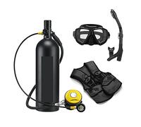 SEVEQIS Bouteille de plongée, 2L Plongée Respirateur Équipement De Plongée Bouteille en Aluminium Bouteille De Gaz Adulte Natation Plongée en Apnée Tuba Manomètre Résiduel(Zwart,C)