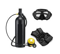 SEVEQIS Bouteille de plongée, 2L Plongée Respirateur Équipement De Plongée Bouteille en Aluminium Bouteille De Gaz Adulte Natation Plongée en Apnée Tuba Manomètre Résiduel(Zwart,A)