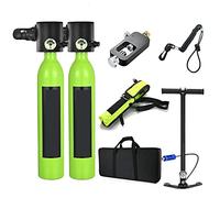 SEVEQIS Bouteille de plongée, Bouteille De Gaz De Rechange d'urgence sous-Marine Portable Équipée d'un Ensemble Complet De Réservoir D'oxygène for Appareil Respiratoire De Plongée(Green Package E)