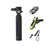 SEVEQIS Bouteille de plongée, Bouteille De Gaz De Rechange d'urgence sous-Marine Portable Équipée d'un Ensemble Complet De Réservoir D'oxygène for Appareil Respiratoire De Plongée(Black Package B)