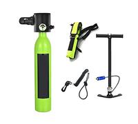 SEVEQIS Bouteille de plongée, Bouteille De Gaz De Rechange d'urgence sous-Marine Portable Équipée d'un Ensemble Complet De Réservoir D'oxygène for Appareil Respiratoire De Plongée(Green Package C)