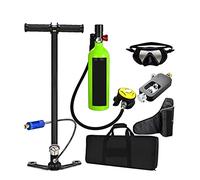 SEVEQIS Bouteille de plongée, Respirateur De Plongée Portable De Loisirs en Plein Air De Style Adulte Équipé d'une Bouteille D'oxygène d'une Capacité De 1L(Green Set F)