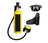 SEVEQIS Bouteille de plongée, Respirateur De Plongée Portable De Loisirs en Plein Air De Style Adulte Équipé d'une Bouteille D'oxygène d'une Capacité De 1L(Yellow Set A)