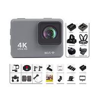 SEVEQIS Caméra d'action, Caméra d'action étanche 4K/60FPS caméra Anti-tremblement avec écran de télécommande enregistreur Lecteur sous-Marine Sport(with 32G Card,Action Camera-D)