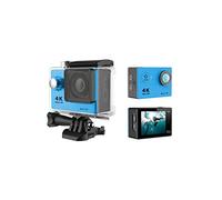 SEVEQIS Caméra d'action, Caméra sous-Marine Ultra HD H9R 12MP 2 Pouces LCD 30M étanche 170D télécommande Casque vélo caméra vidéo Sport en Plein air Cam(H9 0ption4,Blauw)