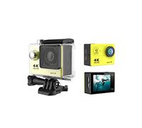 SEVEQIS Caméra d'action, Caméra sous-Marine Ultra HD H9R 12MP 2 Pouces LCD 30M étanche 170D télécommande Casque vélo caméra vidéo Sport en Plein air Cam(H9 0ption3,Giallo)