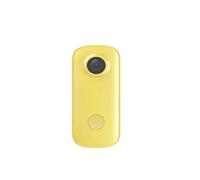 SEVEQIS Caméra d'action, Mini Caméra Pouce 1080P30FPS / 4K30FPS H.265 12MP 2.4G 30M Boîtier Étanche Action Sport DV Caméscope(C100Plus add 32GB,Giallo)