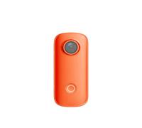 SEVEQIS Caméra d'action, Mini Caméra Pouce 1080P30FPS / 4K30FPS H.265 12MP 2.4G 30M Boîtier Étanche Action Sport DV Caméscope(C100Plus add 64GB,Oranje)