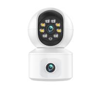 SEVEQIS Caméra de sécurité, 6MP HD Double Objectif caméra écran bébé Moniteur AI Suivi Automatique intérieur Maison sécurité CCTV 2 Voies Audio vidéo Surveillance(6MP Add 64G Card)