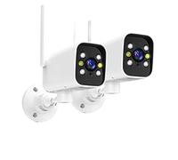 SEVEQIS Caméra de sécurité, Caméra de sécurité extérieure 1080p, contrôle PTZ Bullet Cam AI Détection Mouvement Surveillance sans Fil Vision Nocturne Couleur(2pcs Cam No SD Card)